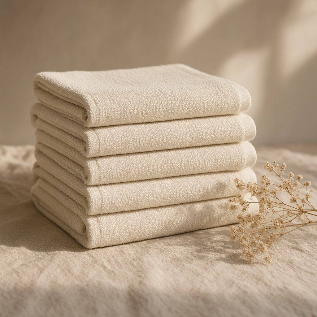 Ligne Douce — Lot de 4 serviettes de bain coton
